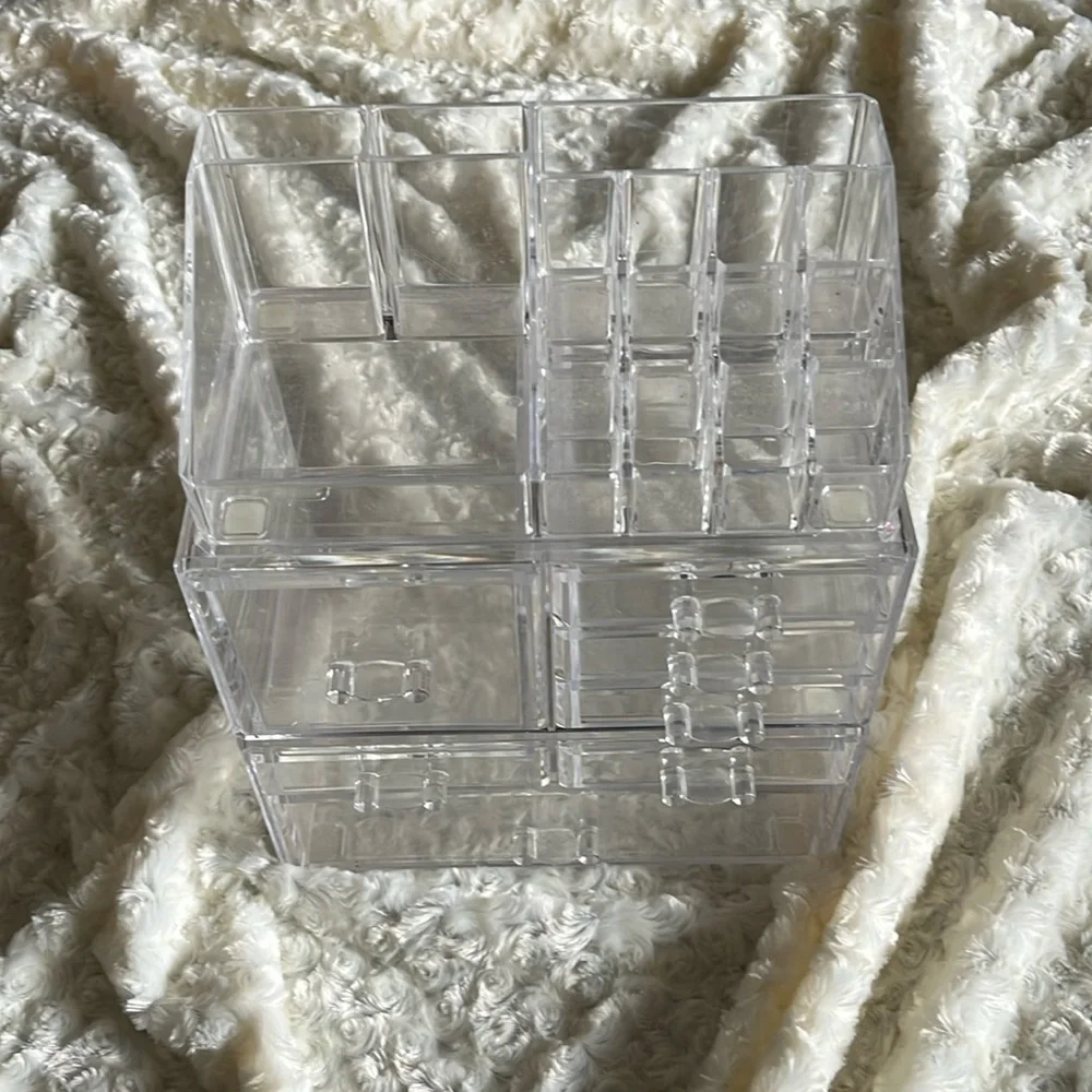 Large Clear Makeup Organizer Stackable Storage With 7 Drawers
